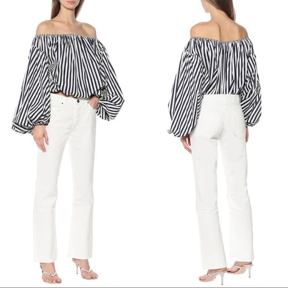 GOLDSIGN Womens The Nineties Boot Cut Jeans White Size 27 - Picture 7 of 12